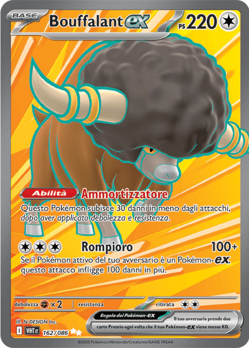 Pokémon Bouffalant ex 162/086 Fuoco Bianco ITA