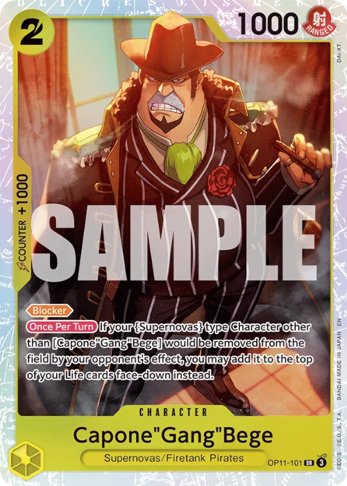 One Piece Capone"Gang"Bege Super Rare OP11-101 ENG