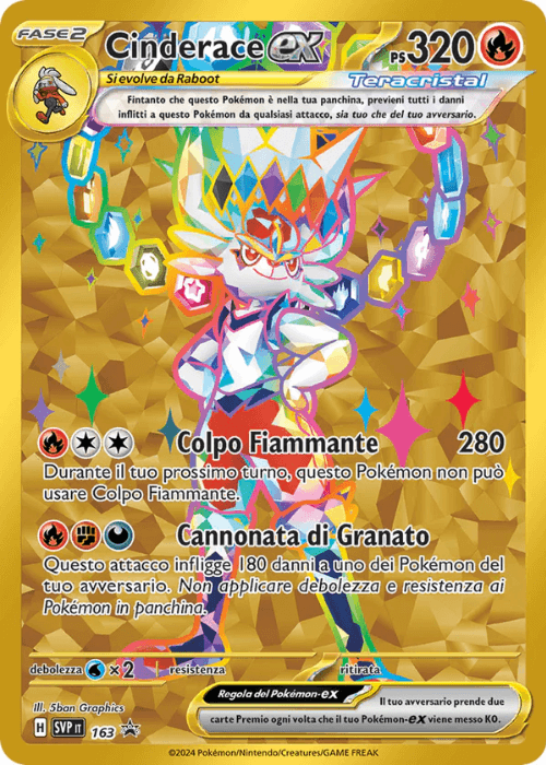 Pokémon Cinderace ex 163 Promo Scarlatto & Violetto ITA
