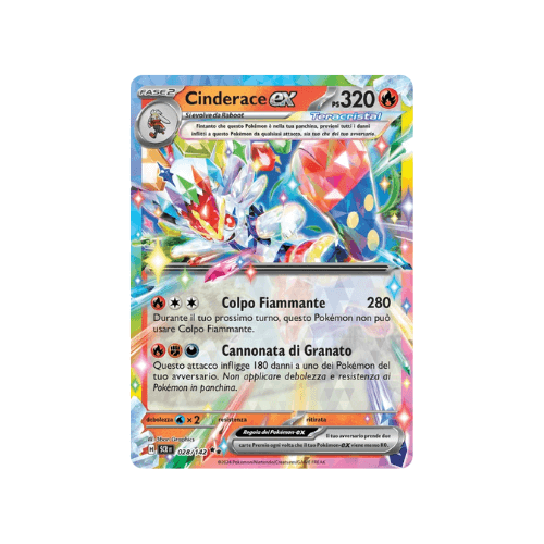 Pokémon Cinderace ex 028/142 Corona Astrale ITA