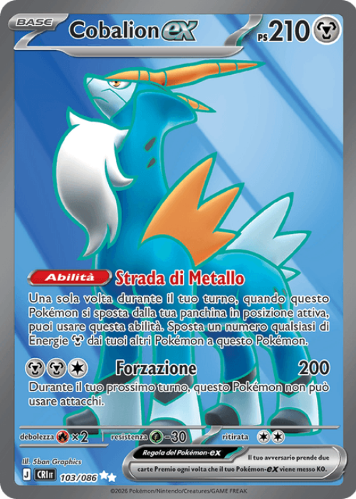 Pokémon Cobalion ex 103/086 Caos Nascente ITA