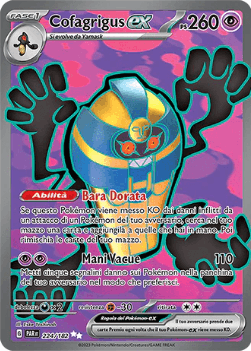 Pokémon Cofagrigus ex 224/182 Paradosso Temporale ITA