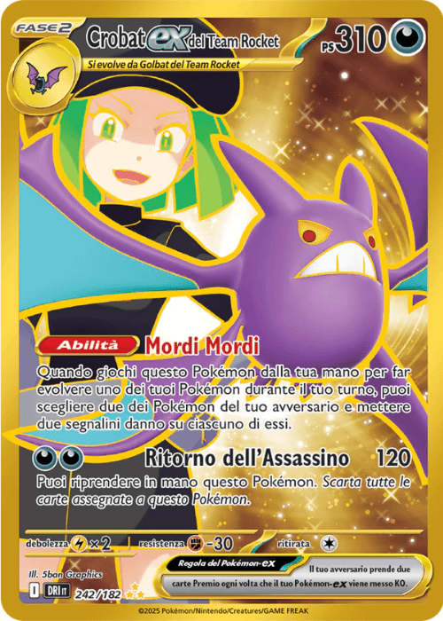 Pokémon Crobat ex del Team Rocket 242/182 Rivali Predestinati ITA