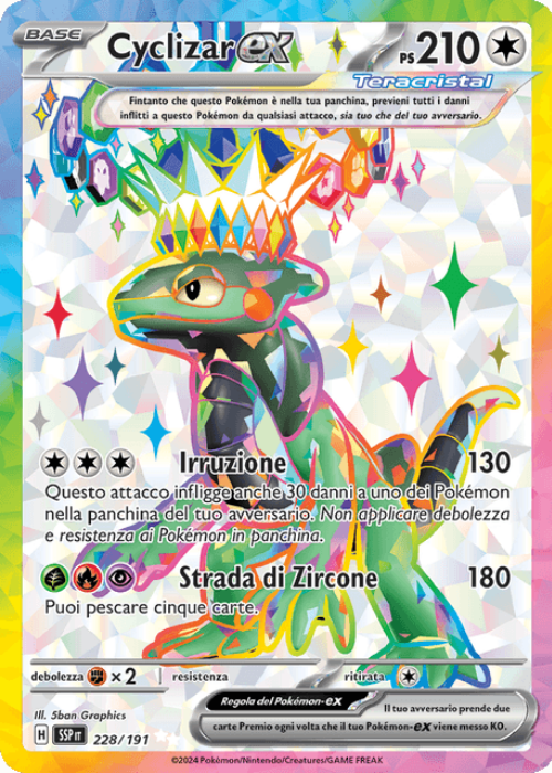 Pokémon Cyclizar ex 228/191 Scintille Folgoranti ITA