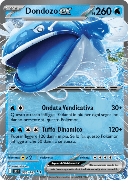 Pokémon Dondozo ex 066/182 Rivali Predestinati ITA