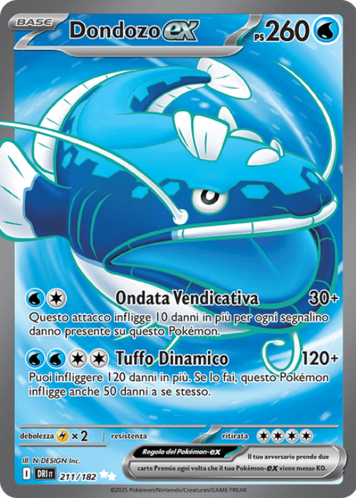 Pokémon Dondozo ex 211/182 Rivali Predestinati ITA