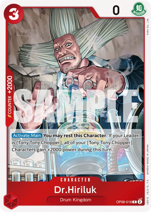 One Piece Dr.Hiriluk Rare OP08-016 ENG
