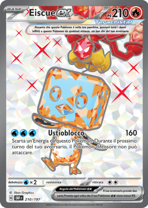 Pokémon Eiscue ex 210/197 Ossidiana Infuocata ITA