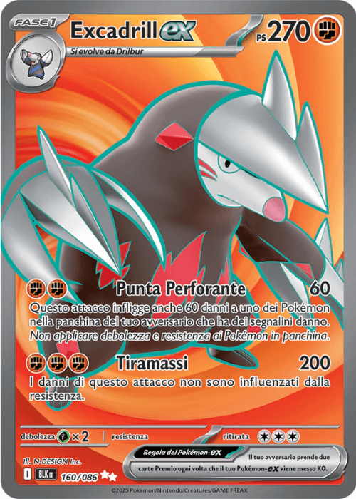 Pokémon Excadrill ex 160/086 Luce Nera ITA