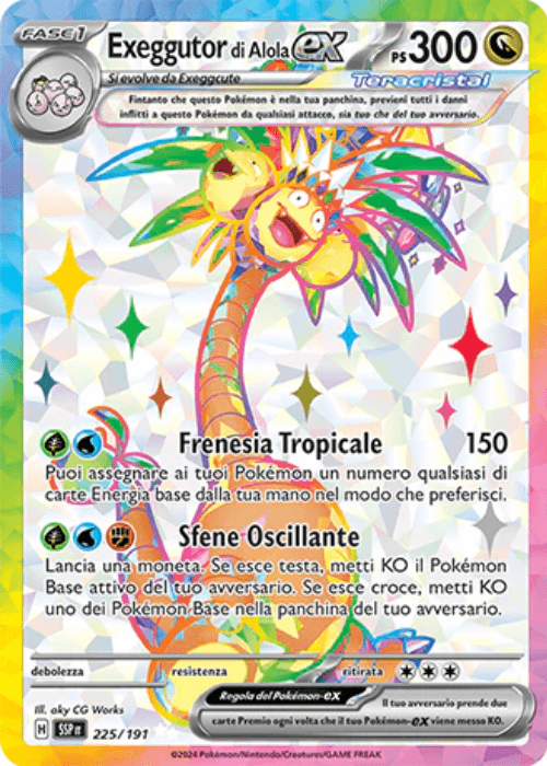 Pokémon Exeggutor di Alola ex 225/191 Scintille Folgoranti ITA