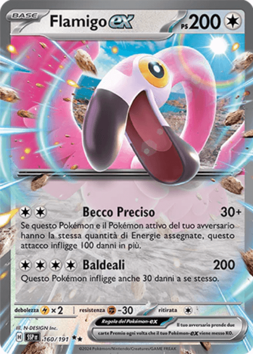 Pokémon Flamigo ex 160/191 Scintille Folgoranti ITA