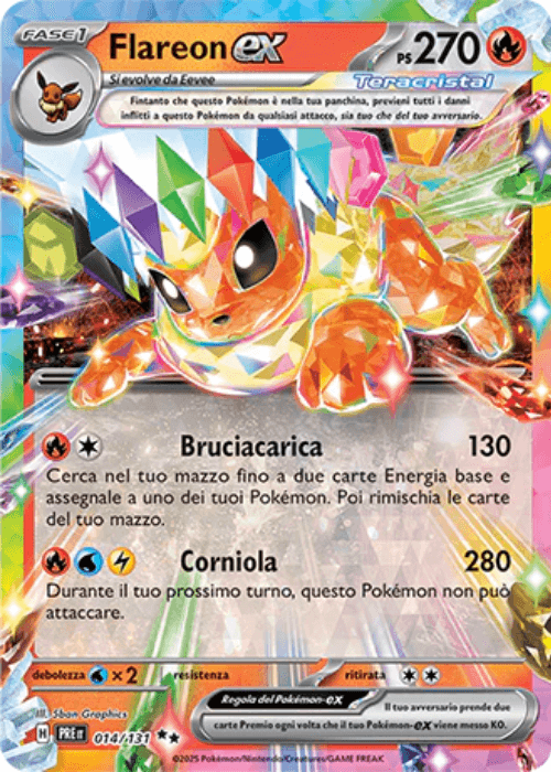 Pokémon Flareon ex 014/131 Evoluzioni Prismatiche ITA