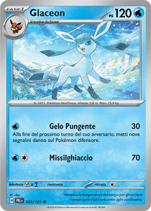 Pokémon Glaceon 025/131 Reverse Masterball Evoluzioni Prismatiche ITA