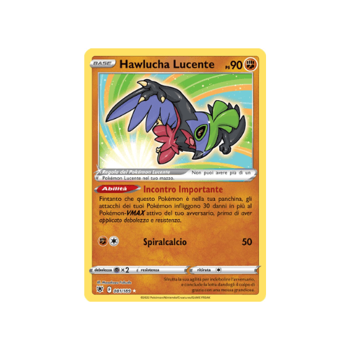 Pokémon Hawlucha Lucente 081/189 Lucentezza Siderale ITA