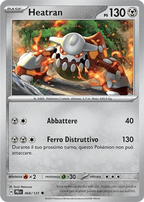 Pokémon Heatran 068/131 Reverse Masterball Evoluzioni Prismatiche ITA