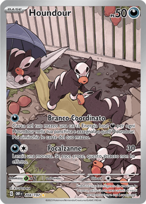 Pokémon Houndour 204/197 Ossidiana Infuocata ITA