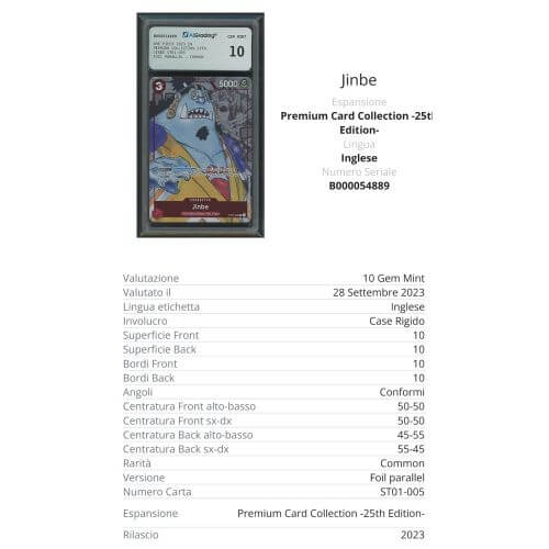 One Piece Jinbe ST01-005 V.1 Common AiGrading Voto 10