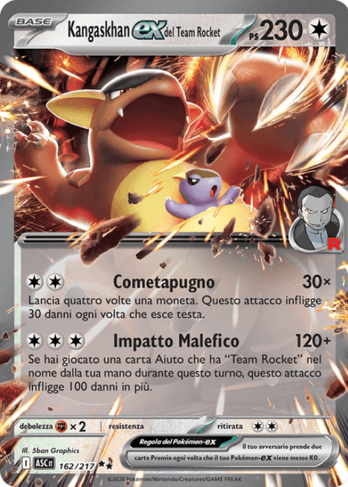 Pokémon Kangaskhan ex del Team Rocket 162/217 Ascesa Eroica ITA