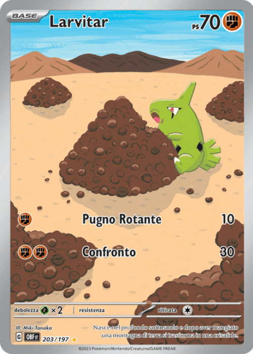 Pokémon Larvitar 203/197 Ossidiana Infuocata ITA