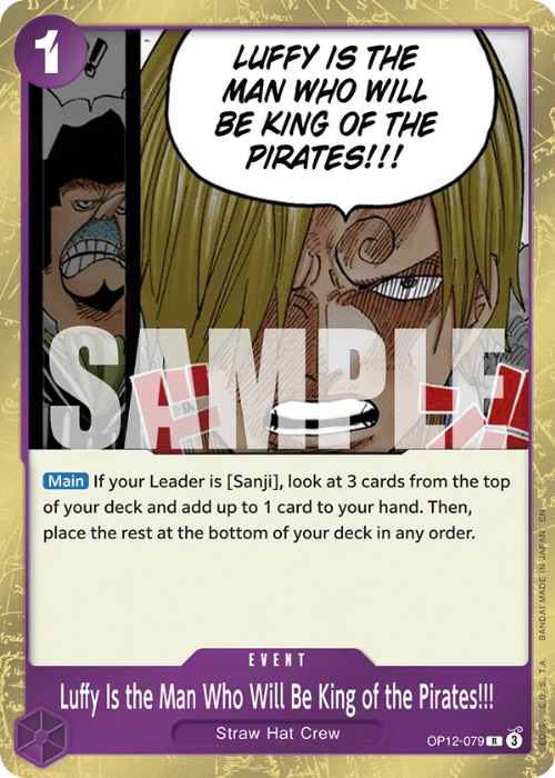 One Piece Luffy Is the Man Who Will Be King of the Pirates!!! Rare OP12-079 ENG