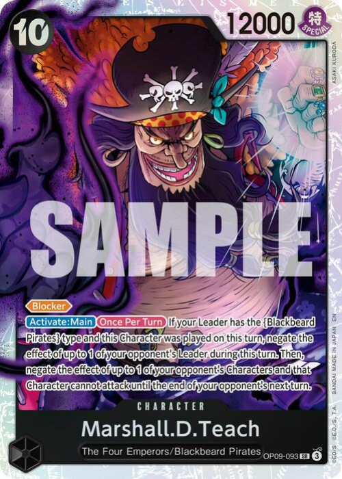 One Piece Marshall.D.Teach Super Rare Reprint PRB02 ENG