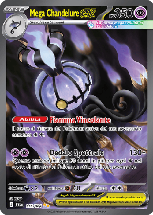 Pokémon Mega Chandelure ex 115/084 Buio Pesto ITA