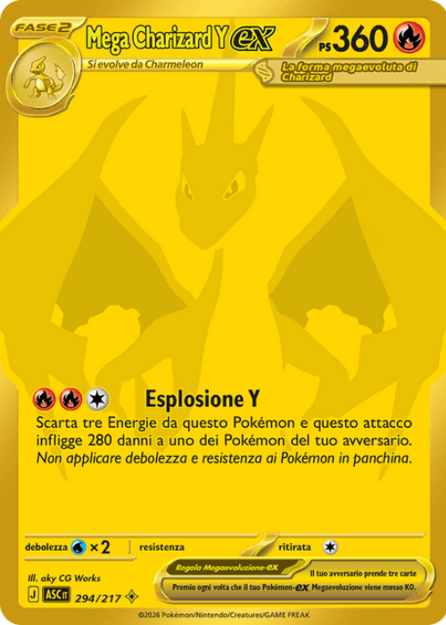 Pokémon Mega Charizard Y ex 294/217 Ascesa Eroica ITA