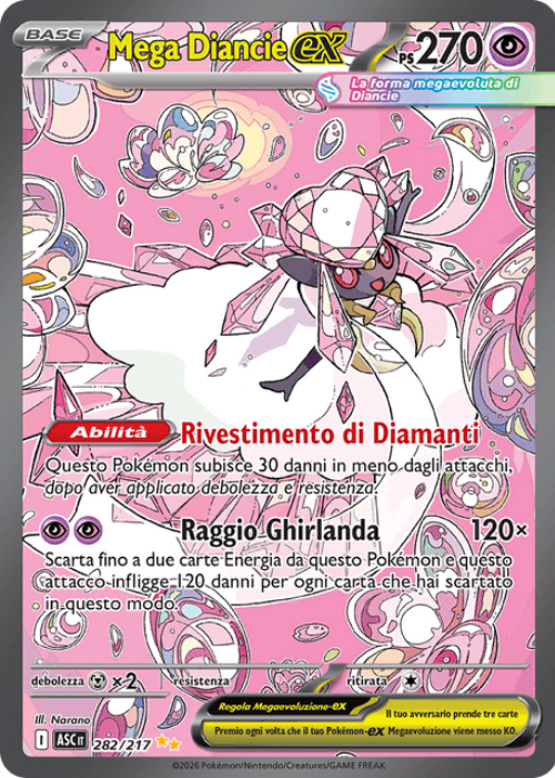 Pokémon Mega Diancie ex 282/217 Ascesa Eroica ITA