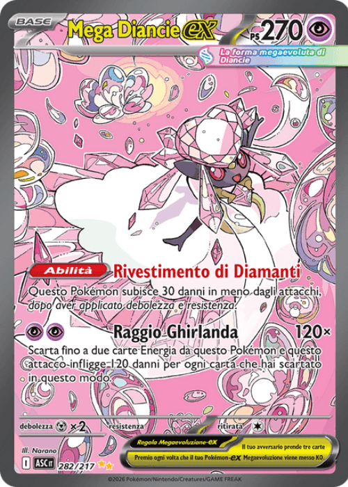 Pokémon Mega Diancie ex 282/217 Ascesa Eroica ITA