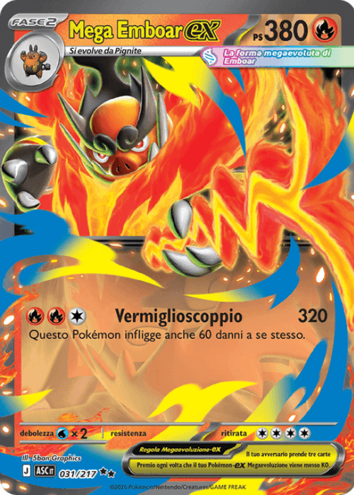 Pokémon Mega Emboar ex 031/217 Ascesa Eroica ITA
