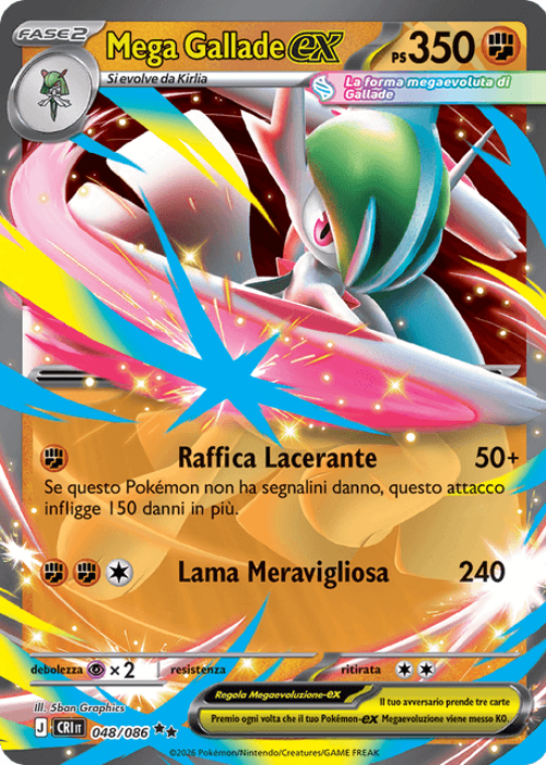 Pokémon Mega Gallade ex 048/086 Caos Nascente ITA