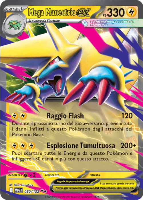 Pokémon Mega Manectric ex 050/132 Megaevoluzione ITA