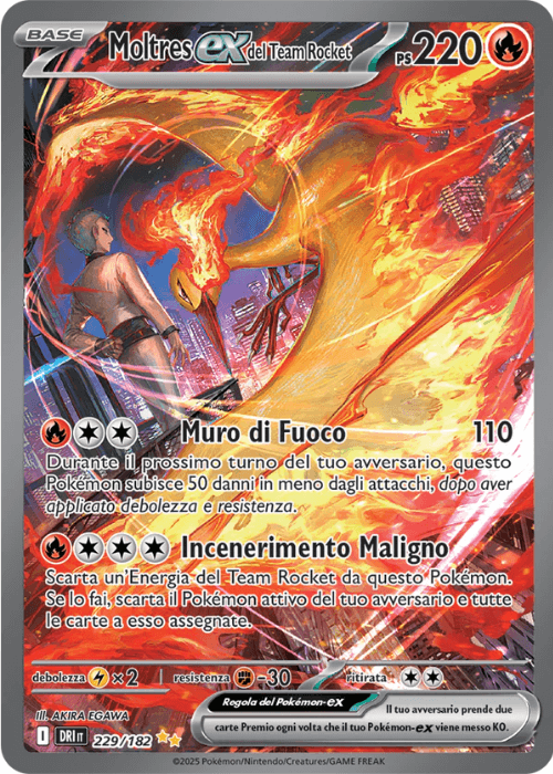 Pokémon Moltres ex del Team Rocket 229/182 Rivali Predestinati ITA