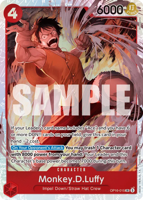 One Piece Monkey.D.Luffy Super Rare OP16-015 ENG