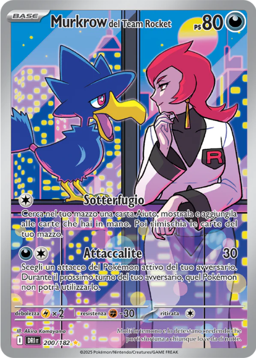 Pokémon Murkrow del Team Rocket 200/182 Rivali Predestinati ITA