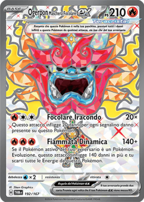 Pokémon Ogerpon Maschera Focolare ex 192/167 Crepuscolo Mascherato ITA