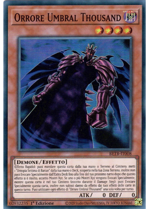 Yu-Gi-Oh! Orrore Umbral Thousand BETB 008 Oltre il Coraggio ITA