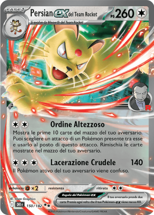 Pokémon Persian ex del Team Rocket 150/182 Rivali Predestinati ITA