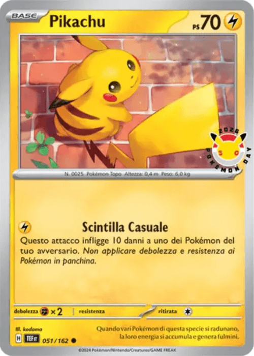 Pokémon Pikachu 051/162 Promo Cronoforze ITA