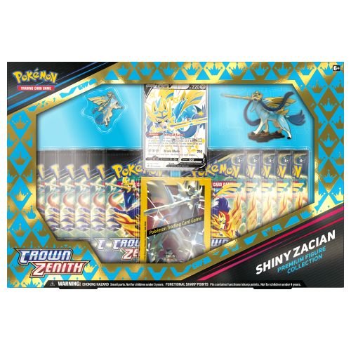 Pokémon Crown Zenith Collezione con Statuina Zacian Cromatico ENG