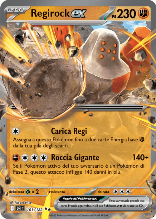 Pokémon Regirock ex 101/182 Rivali Predestinati ITA
