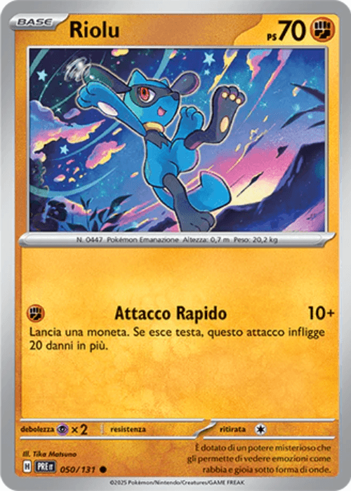 Pokémon Riolu 050/131 Reverse Masterball Evoluzioni Prismatiche ITA