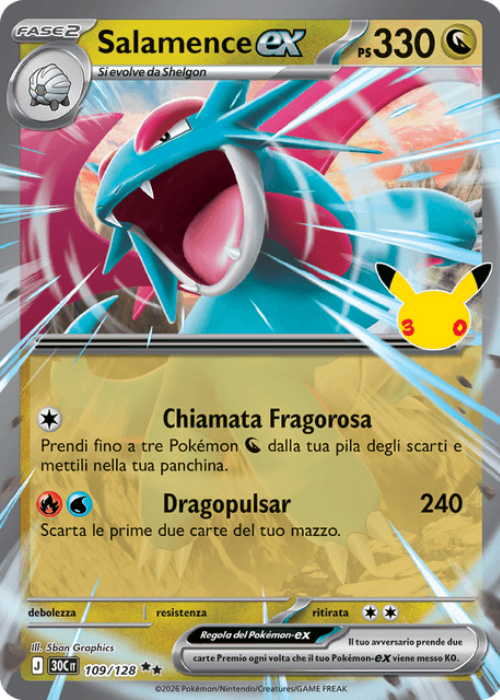 Pokémon Salamence ex 071/128 30° Anniversario ITA