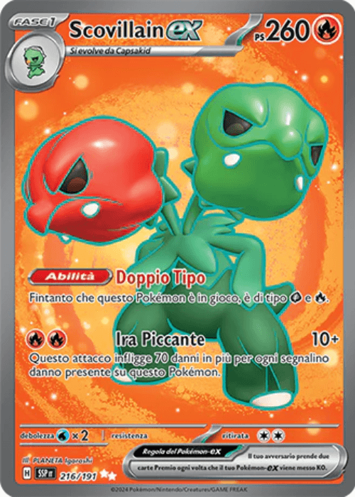 Pokémon Scovillain ex 216/191 Scintille Folgoranti ITA