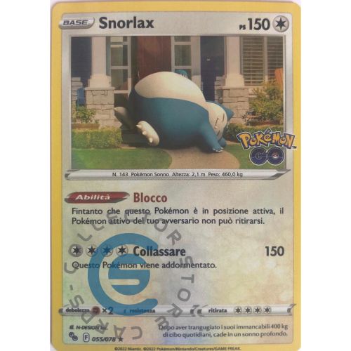 Snorlax Pomemon Go 055-078 Rara Holo