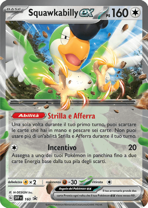 Pokémon Squawkabilly ex 160 Promo Scarlatto & Violetto ITA