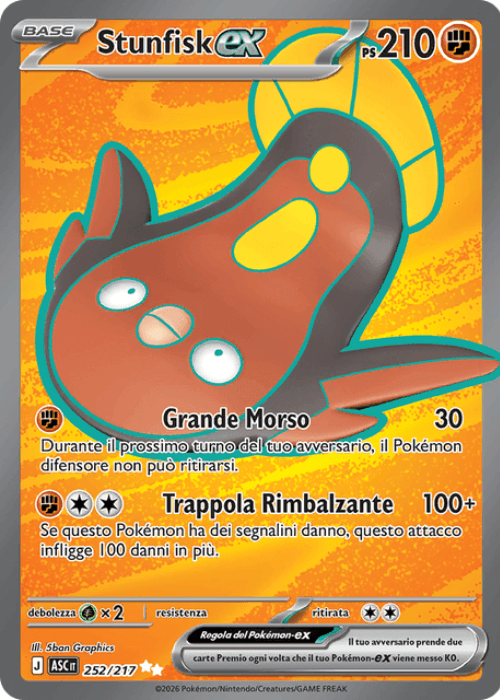 Pokémon Stunfisk ex 252/217 Ascesa Eroica ITA