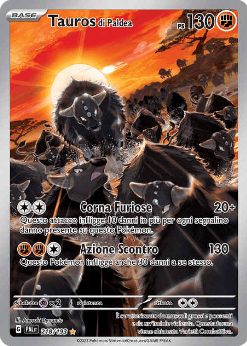 Pokémon Tauros di Paldea 218/193 Evoluzioni a Paldea ITA