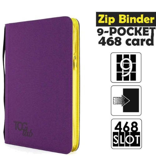 TcgLab Album con Zip Gialla 9 Tasche Viola