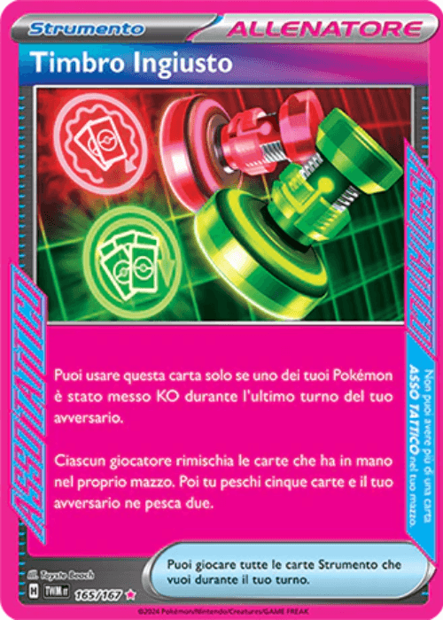 Pokémon Timbro Ingiusto 165/167 Crepuscolo Mascherato ITA